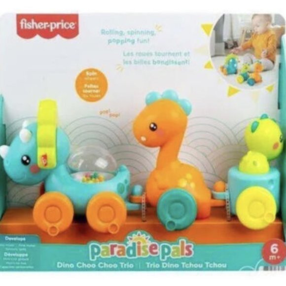 Fisher-Price Paradise Pals Dino Choo Choo Trio-New in Box - Picture 1 of 2